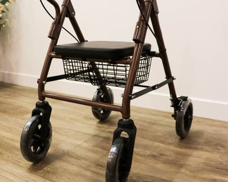 Caminador amb rodes, seient i cistella